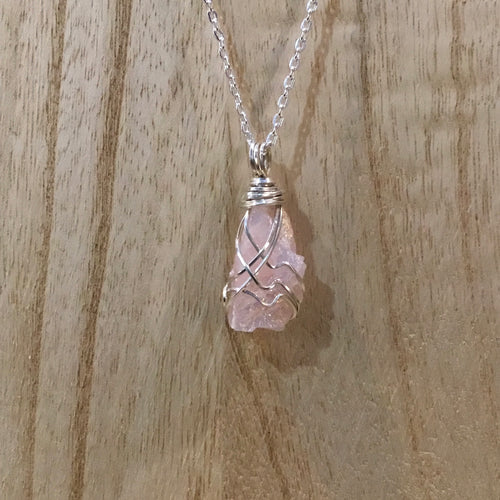 Small Rose Angel Aura Quartz Pendant