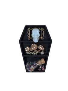Mini Coffin Curio Shelf Fridge Magnet - Gems