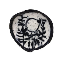 Small Round B&W Sgraffito Dishes