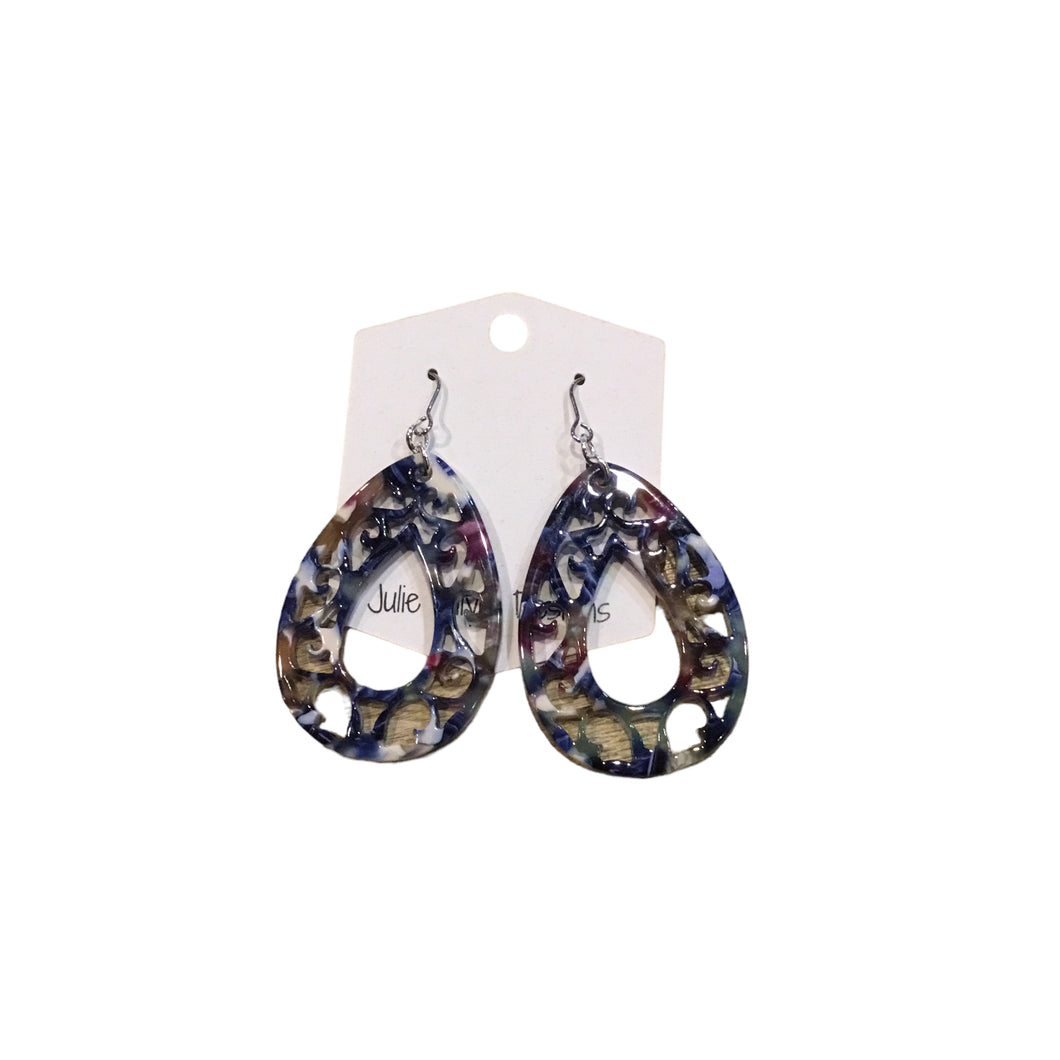 Colorful Lattice Teardrop Earrings