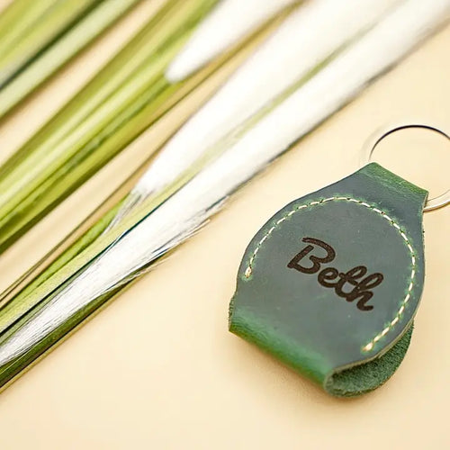 Genuine Leather Guitar Pick Holder and Keychain Organizer - Green