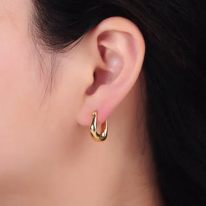 Molten Gold Mini Hoops – Sculptural Everyday Earring