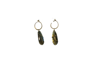 Labradorite and Brass Statement Earrings