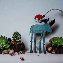 Moose Ornament Santa
