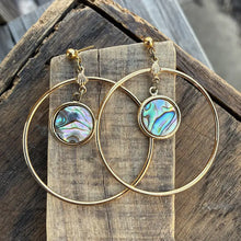 Abalone Shell and Gold Hoop Earrings