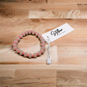Pink and coral stretch bracelet