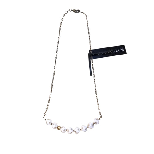 White and Gold Mixed Czech Glass Necklace