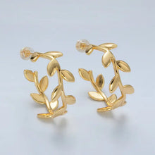 24k Gold Filled Leaf Hoops