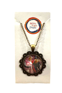 Paint Puddle Glass Necklace--Mixed Colors