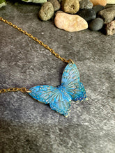 Enchanting Iridescent Patina Butterfly Necklace: 16