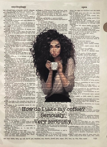 Dictionary Art Print - How Do I Take My Coffee