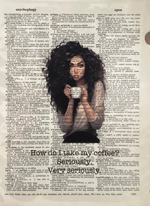 Dictionary Art Print - How Do I Take My Coffee