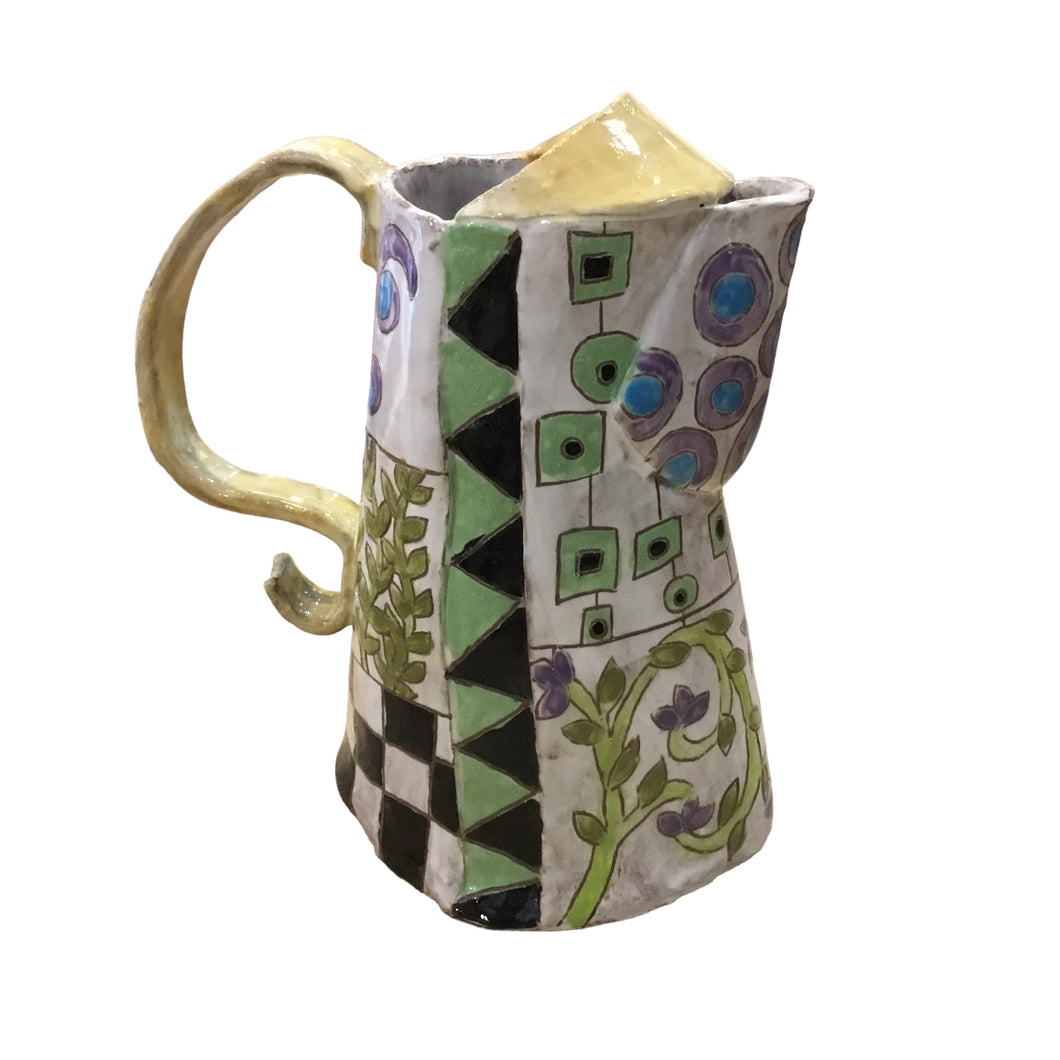 Large Multicolored Pitcher