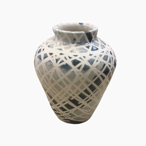 Caffeinated Spider Pale Two-Tone Aqua Vase