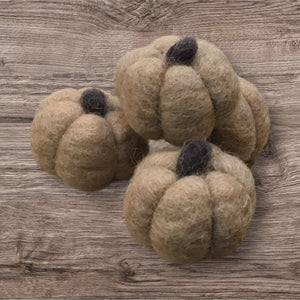 Felt Pumpkins-Beige