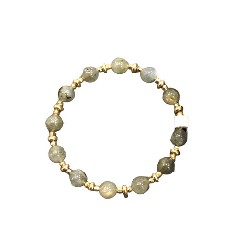 Labradorite and Brass Bracelet