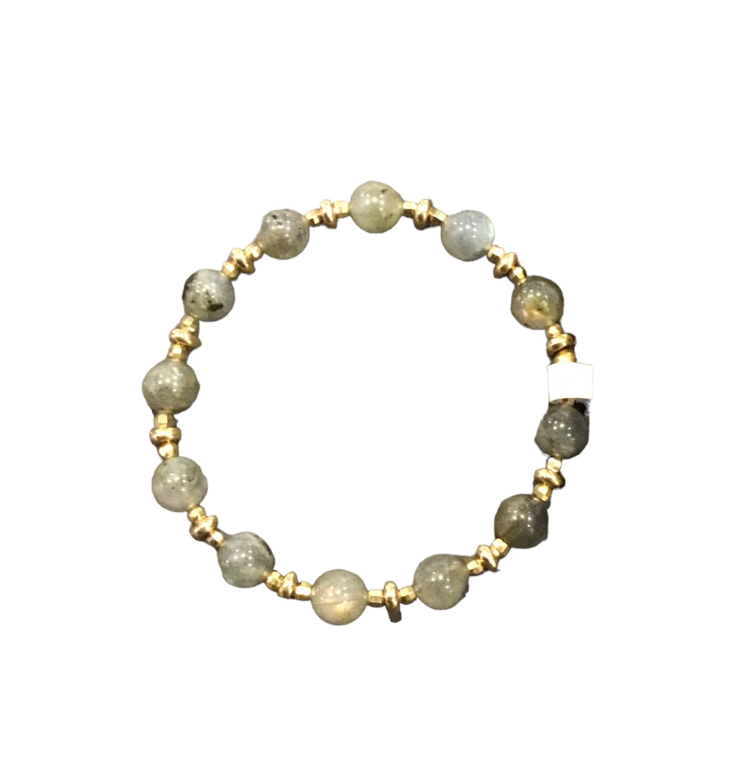 Labradorite and Brass Bracelet