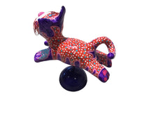 Purple Dotted Flying Cat on Stand