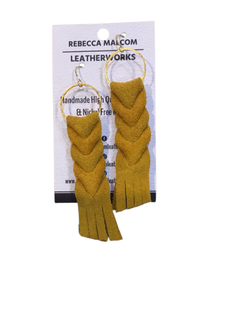 Braided Earrings - Yellow