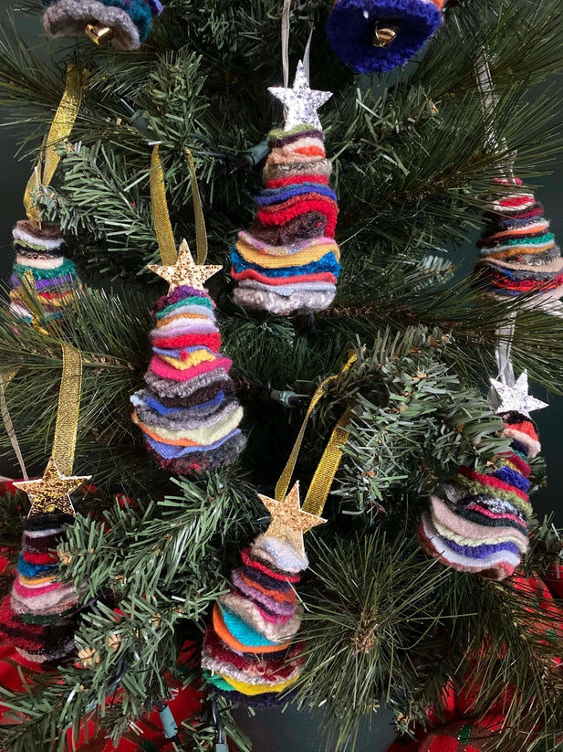 Felted Wool Small Christmas Ornament-Gold