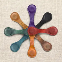 Leather Magnetic Bookmark - Purple