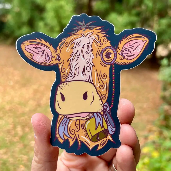 Curious Cow Sticker