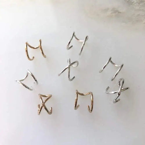 Double Bar Ear Cuff -Silver