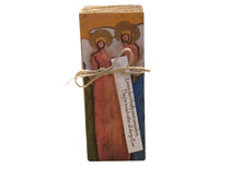 Small Wood Block Angel "Lovers Don't Finally Meet Somewhere..."