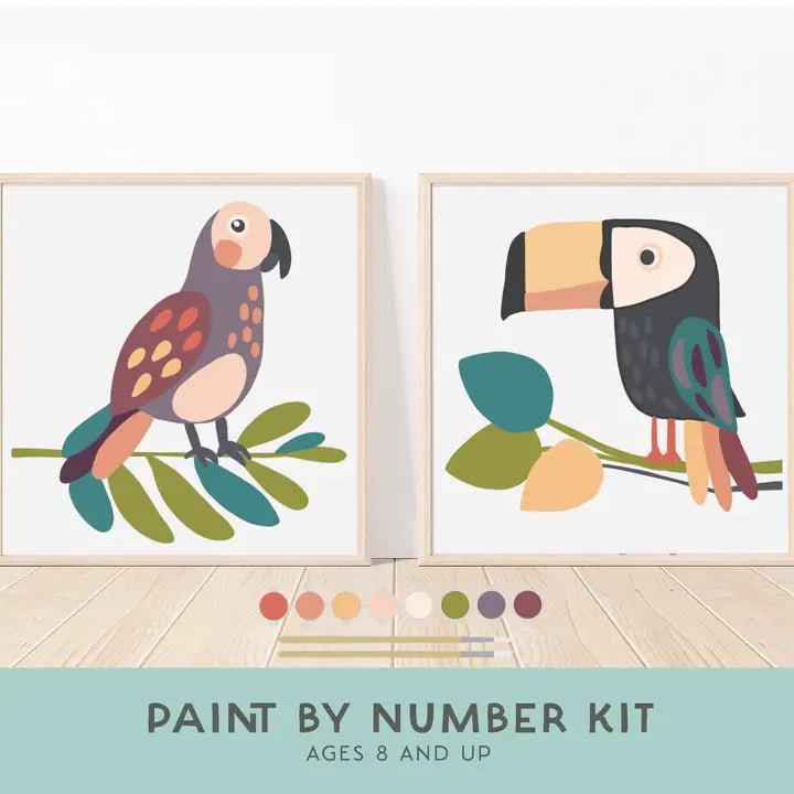 Tropical Birds Paint By Number Kit For Kids