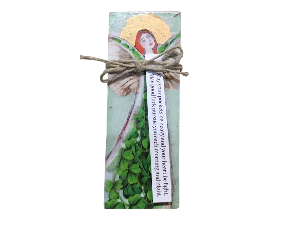 Small Wood Block Angel 