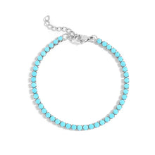 Stainless Steel Turquoise Rhinestone Tennis Bracelet