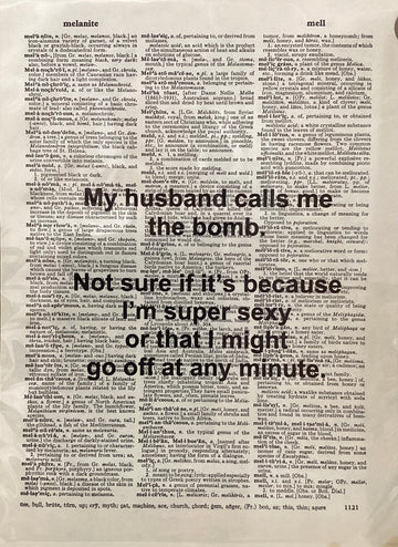 Dictionary Art Print - My Husband Calls Me