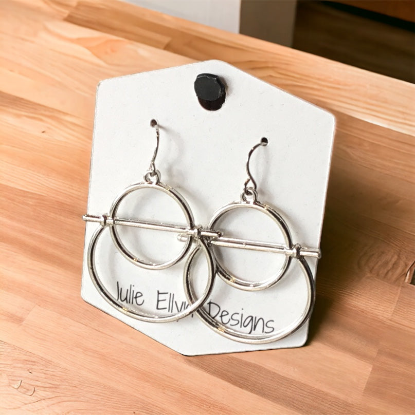 Silver/Gold Split circle Earrings