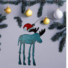 Moose Ornament Santa