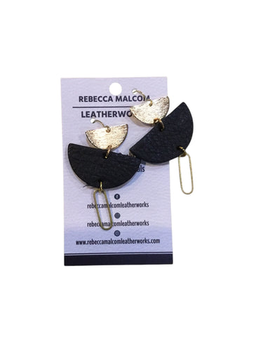 Halfmoon with Brass Earrings - Black