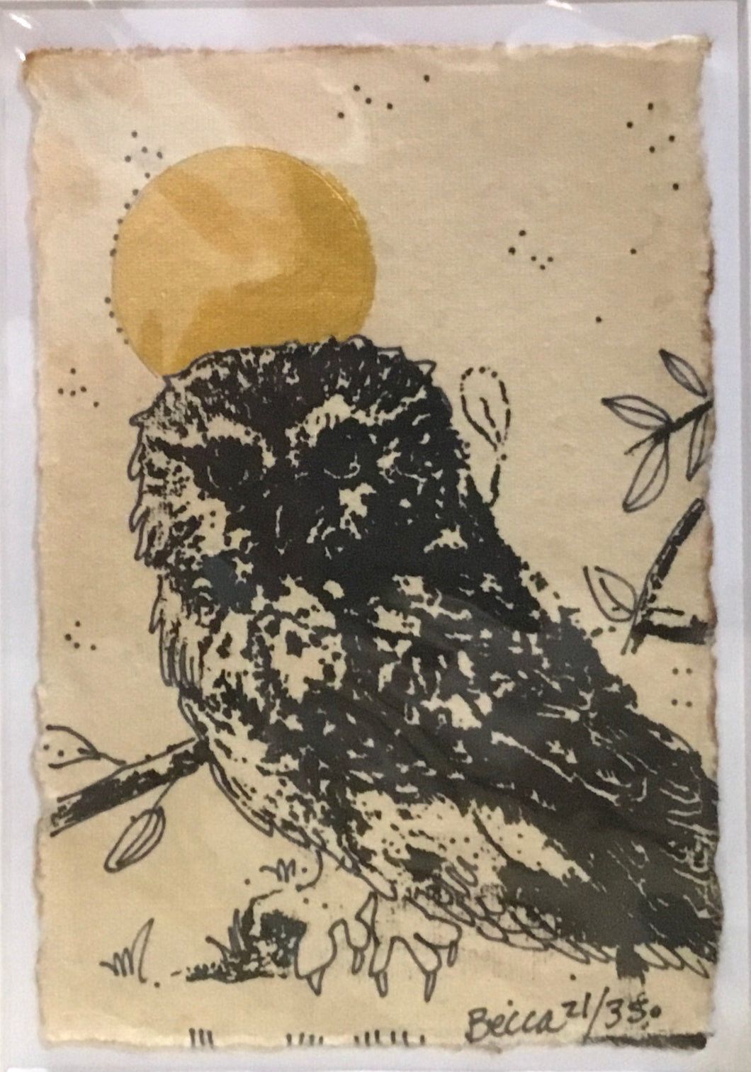 Burrowing owl gold moon
