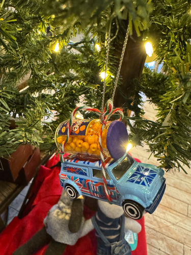 Cheese Balls on Blue Mini Ornament