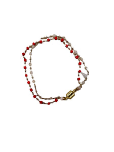 Red & Cream Bracelet (Custom)