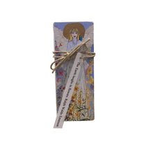 Small Wood Block Angel " The earth laughs.."