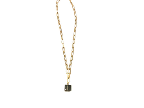 Matte gold paperclip chain