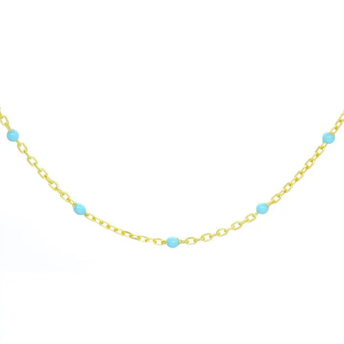 Sweet Blue Chain - Gold-Plated Sterling Silver