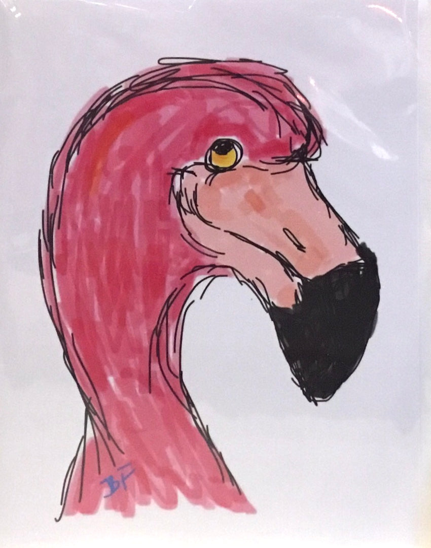 Note Card - Flamingo