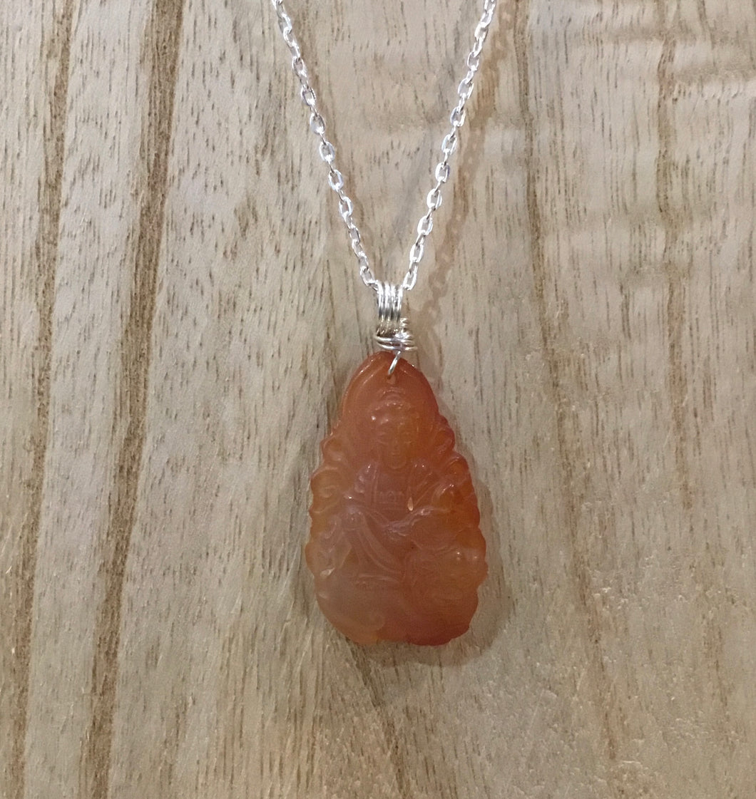 Carnelian Quan Yin Pendant