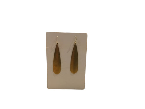 Brass long drop earrings