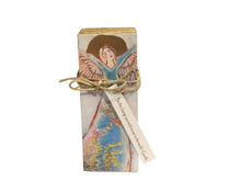 Small Wood Block Angel " Be the change.."