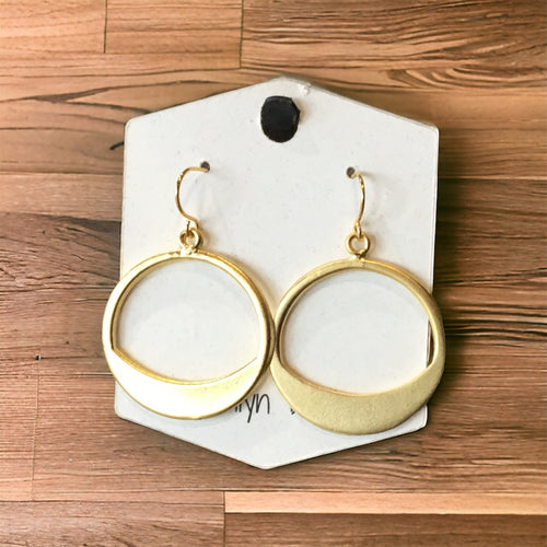 Matte Gold Open Medium Disc Earrings