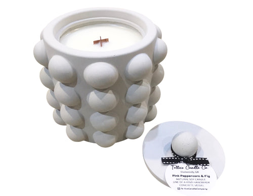 Pink Peppercorn and Fig White Bubble Candle