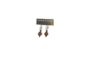 Large Brown Melon Earrings--Czech Glass Beads