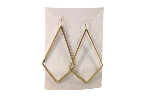 Brass Diamond Midi Earrings