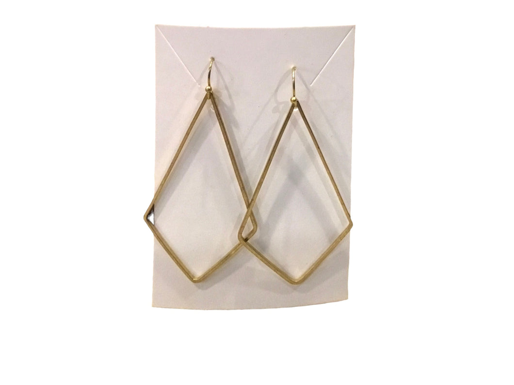 Brass Diamond Midi Earrings